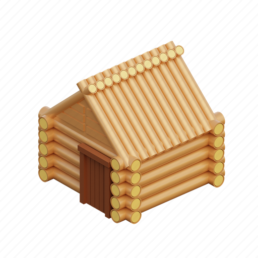 Wooden, house, log, cabin, shelter, camp, post icon - Download on Iconfinder