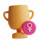 trophy, women, achievement, award