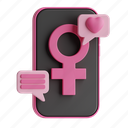 smartphone, chat, woman day, woman symbol