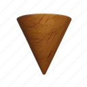 cone, wooden, triangle, decoartive 