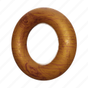 donut, wooden, ring, element, abstract, design 