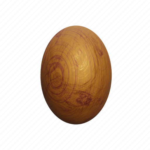 Egg, wooden, shape, decorative, element 3D illustration - Download on Iconfinder