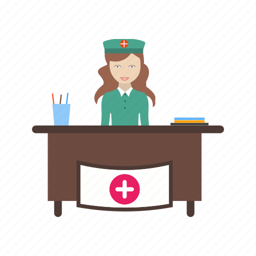 Reception, medical, receptionist, clinic icon - Download on Iconfinder