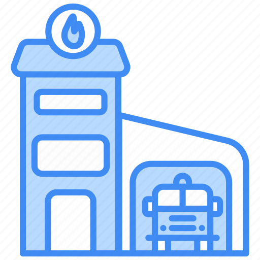 Fire station, emergency, fire, firefighter, building, architecture, fireman icon - Download on Iconfinder