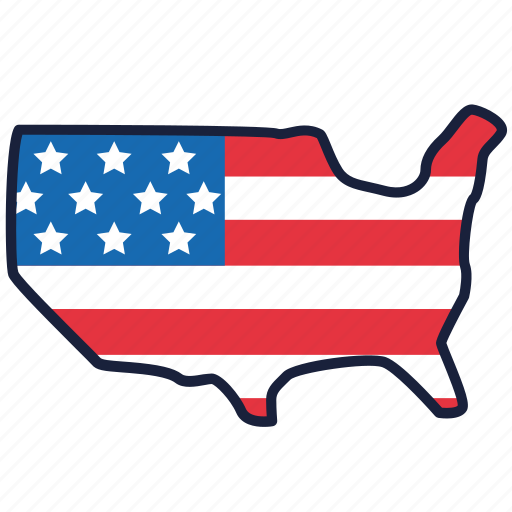 4th of july, independence day, map, united states, usa icon - Download on Iconfinder