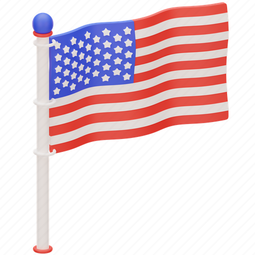 American, flag, america, usa, independence, celebration, united 3D illustration - Download on Iconfinder