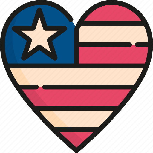 4th of july, heart, holiday, independence day, love, memorial, usa icon - Download on Iconfinder