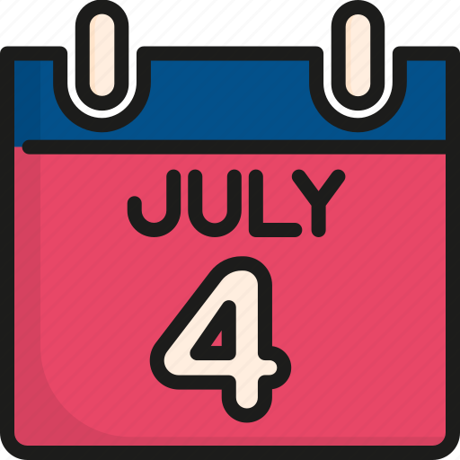4th of july, calendar, holiday, independence, memorial, schedule, usa icon - Download on Iconfinder