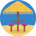 beach, beach chair, beach umbrella, vacation
