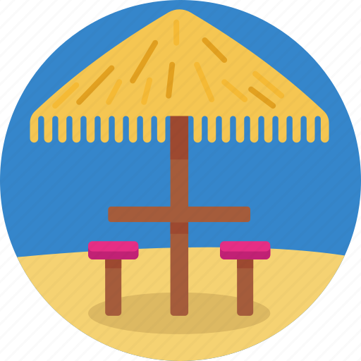Beach, beach chair, beach umbrella, vacation icon - Download on Iconfinder