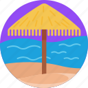 beach, beach umbrella, summer, vacation