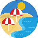 beach, beach umbrella, umbrella, holiday, vacation