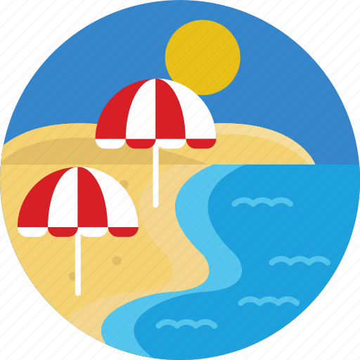Beach, beach umbrella, umbrella, holiday, vacation icon - Download on Iconfinder