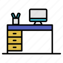 office, desk, office desk, workplace, table, working-desk, computer, business, working