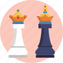 chess, king, queen, crown, strategy, game