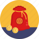chinese, new, year, coin, money, gift