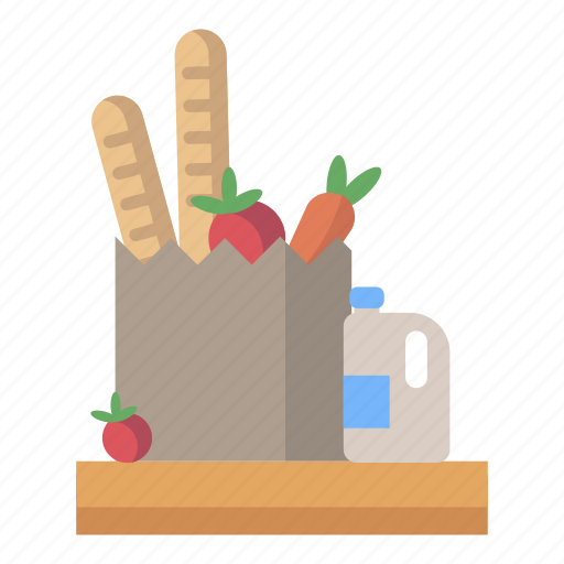 Cooking, bread, shopping, basket, food, milk icon - Download on Iconfinder