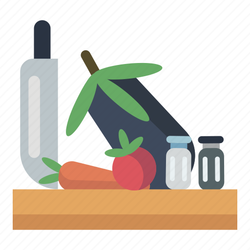Cooking, vegetables, eggplant, knife, salt, tomato, carrot icon - Download on Iconfinder