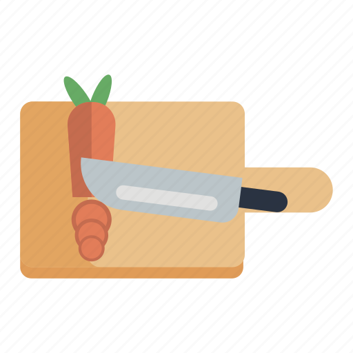 Cooking, carrot, knife, chopping board, kitchen, food icon - Download on Iconfinder