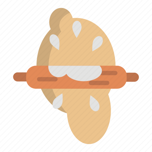 Cooking, dough, rolling pin, cook, kitchen, food icon - Download on Iconfinder