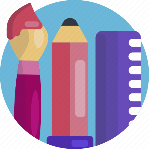 Design, brush, pencil, ruler, paint brush, art icon - Download on Iconfinder