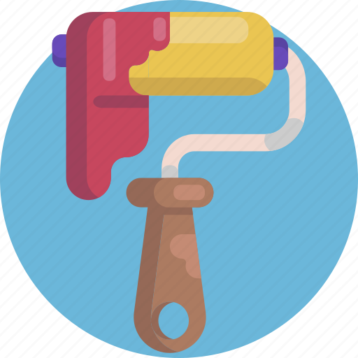 Brush, interior, paint, painting, renovation, roller, tool icon - Download on Iconfinder
