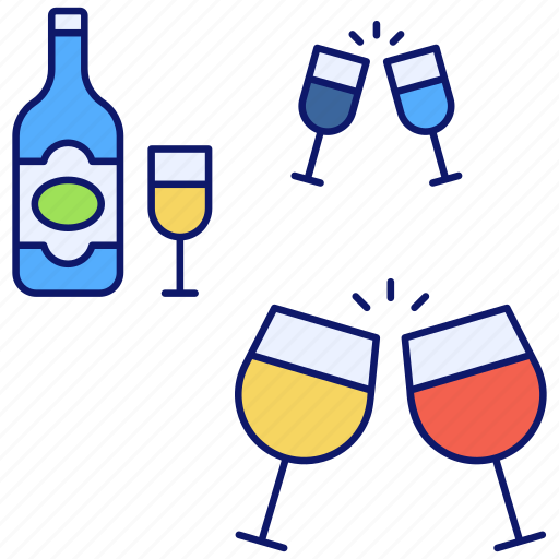 Wine glasses, alcohol, cheers, wine, glass, drink, champagne icon - Download on Iconfinder