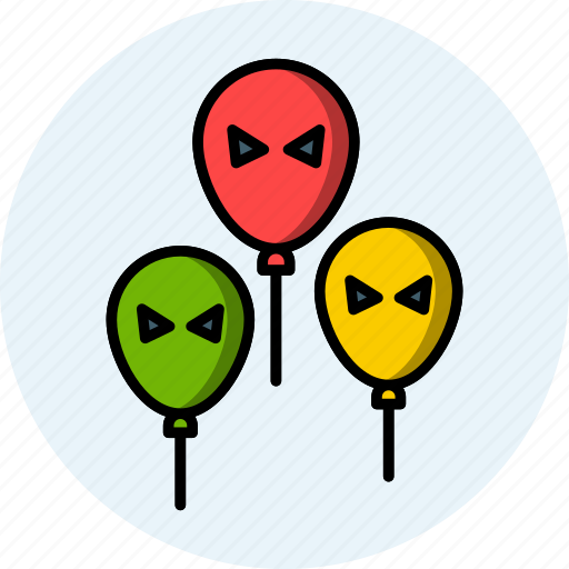 Scary balloons, spooky, devil, horrible, terrible, helloween, decoration icon - Download on Iconfinder
