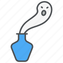 ghost bottle, cocktail, danger, halloween, haunted, scary, skoopy