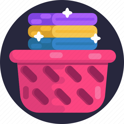 Home, office, cleaning, folded clothes, fold, clothes, bucket icon - Download on Iconfinder