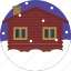 house, home, snowing, winter, christmas 