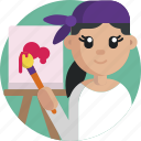 job, professions, artist, female, paint, draw 