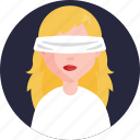 blind fold, female, woman, avatar