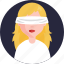 blind fold, female, woman, avatar 