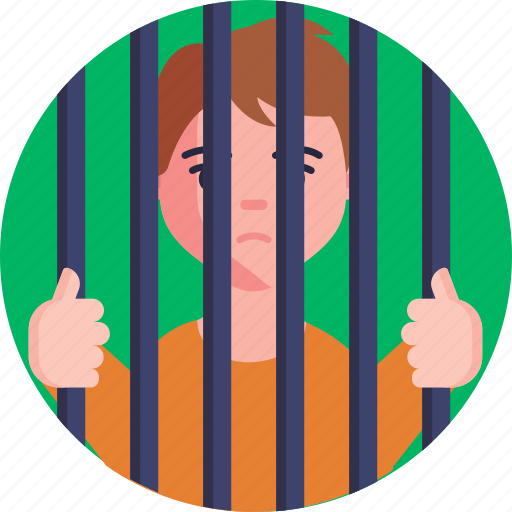 Cell, jail, prison, behind, bars, person icon - Download on Iconfinder
