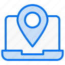 laptop, map, navigation, location, gps, pin, destination, direction, online-location, location-pin