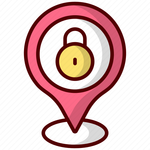 Lock location, location, navigation, direction, lock-map, location-pointer, location-mark icon - Download on Iconfinder