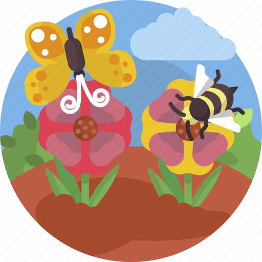 Nature, bee, butterfly, pollination, flowers, flower icon - Download on Iconfinder