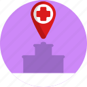 nursing, hospital, pin, location, navigation, gps, map 