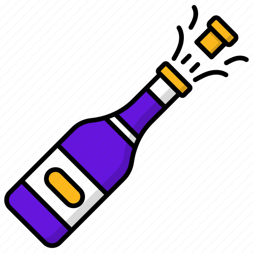 Champagne, drink, alcohol, wine, glass, celebration, bottle icon - Download on Iconfinder