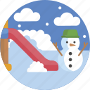 playground, slide, eskimo, snowman, christmas
