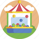 playground, circus tent, balls, childhood, park