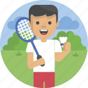 playground, badminton, shuttlecock, racquet, sports