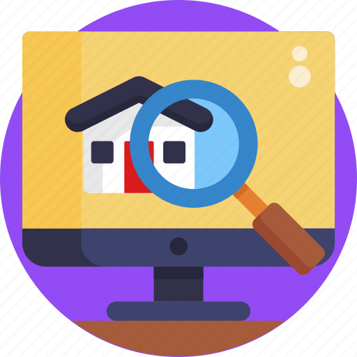 Real, estate, searching, home, house, online icon - Download on Iconfinder