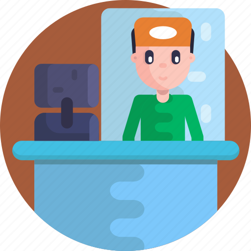 Social, distancing, receptionist icon - Download on Iconfinder