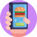 social, distancing, order, online, fast food, burger