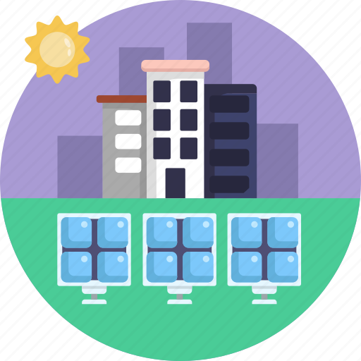 Solar, energy, city, solar panel, solar energy icon - Download on Iconfinder