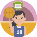 sports, basketball, hoop net, player, female, woman