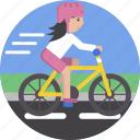 sports, cycling, bicycle, female, exercising
