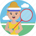 sports, badminton, racquet, player, female